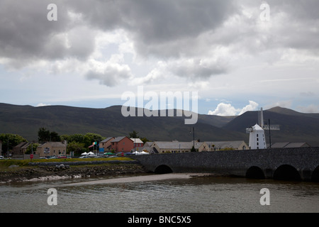 Blennerville town and windmill on a cloudy day, Co. Kerry, Ireland Stock Photo