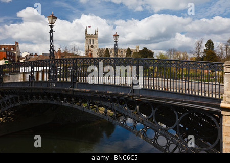 Tickford Bridge over the River Ouzel (or River Lovat), Newport Pagnell, Buckinghamshire, England Stock Photo