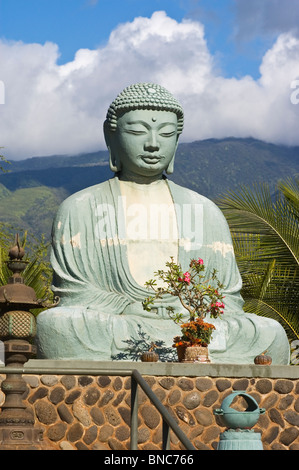 Elk284-4251v  Hawaii, Maui, Lahaina, Jodo Mission Buddha, Japanese Temple Stock Photo