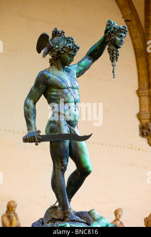 Cellini's sculpture of Perseus with the head of Medusa in Florence, Tuscany, Italy Stock Photo