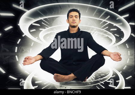 Man practicing yoga Stock Photo