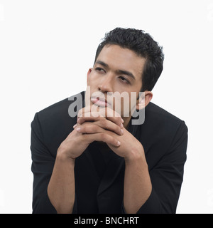 Close-up of a man thinking Stock Photo