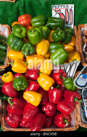 Part of the fruit and vegetable display at Bill's Produce Store in Brighton, East Sussex, England. Stock Photo