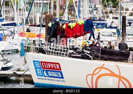 Yachts in Clipper Round the World Race at Kinsale, Cork, Ireland