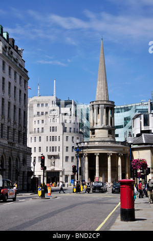 Lower Regent Street showing All Souls Church, City of Westminster, London, England, United Kingdom Stock Photo