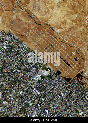 aerial view above Concord Naval Weapons Station Contra Costa County California Stock Photo