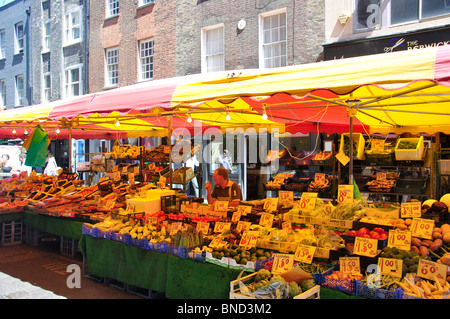 Fruit and vegetable stall, Berwick Street Market, Soho, West End, City of Westminster, Greater London, England, United Kingdom Stock Photo