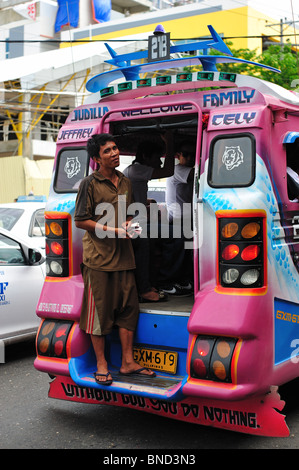 Jeepney Conductor Cebu City Philippines Stock Photo - Alamy