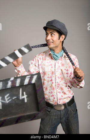 Actor portraying Dev Anand on a movie set Stock Photo