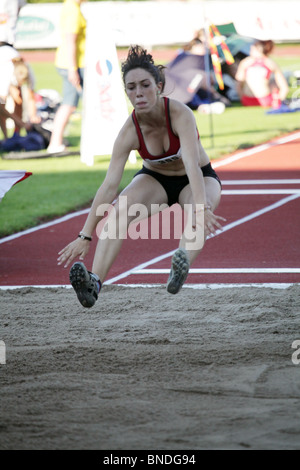 Georgia Karageorgiou of Rhodes 6th in the Women's Long Jump at Natwest Island Games 2009, Åland, July 3 2009 Stock Photo