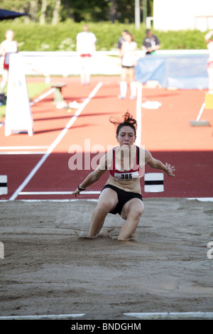 Georgia Karageorgiou of Rhodes 6th in the Women's Long Jump at Natwest Island Games 2009, Åland, July 3 2009 Stock Photo