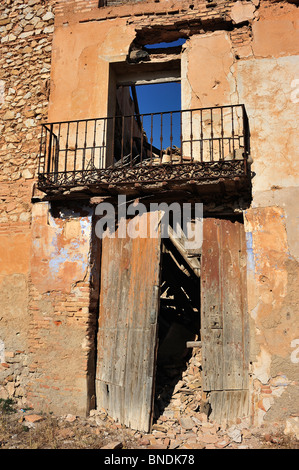 Ruins of the Pueblo Viejo de Belchite. Stock Photo