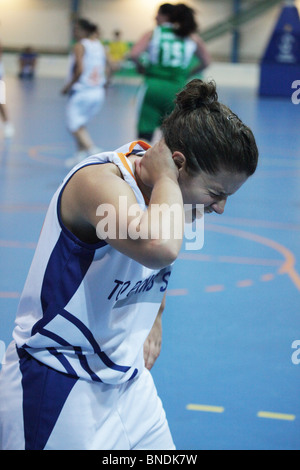 Women's Basketball Final Menorca defeat Guernsey NatWest Island Games 2009 in Eckeröhallen on Åland, July 4 2009 Stock Photo