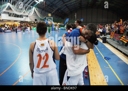 Women's Basketball Final Menorca defeat Guernsey NatWest Island Games 2009 in Eckeröhallen on Åland, July 4 2009 Stock Photo