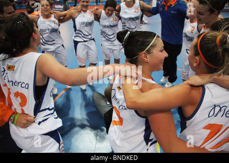 Women's Basketball Final Menorca defeat Guernsey NatWest Island Games 2009 in Eckeröhallen on Åland, July 4 2009 Stock Photo