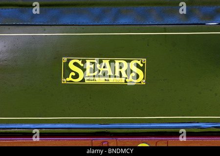 Sears Logo on the Front of a 1910 Sears Motor Buggy Stock Photo