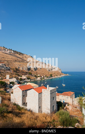 Traditional Mani village Ithylo in Greece at the coast Stock Photo