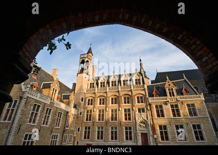 Belgium, Bruges, Church of Our Lady, Onze Lieve Vrouwekerk, Courtyard Stock Photo