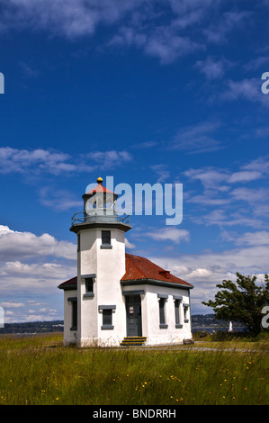 Point Robinson Light House circa 1915, Maury Island, Washington Stock Photo