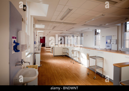 Refurbished unoccupied ward at Saint Charles Hospital London. Stock Photo