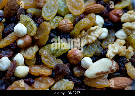 Mixed dried fruit and nuts Stock Photo