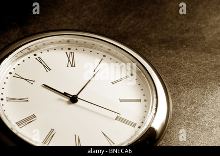 Clock close up with dark background Stock Photo