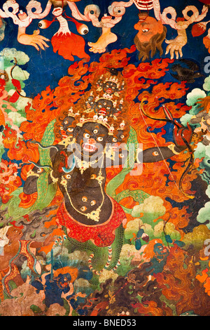 Tibetan buddhist deities mural painting in Thiksey monastery, Ladakh ...