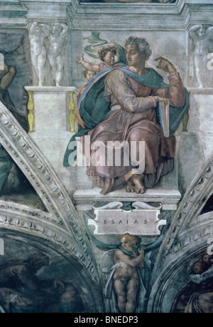 The Prophet Isaiah   Michelangelo Buonarroti (1475-1564/Italian)   Fresco   Sistine Chapel, Vatican Stock Photo