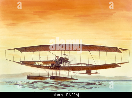 Glenn Curtiss in the June Bug airplane Stock Photo: 51798785 - Alamy