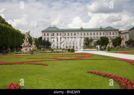 Salzburg Austria EU Formal gardens in front of Schloss Mirabell Stock Photo