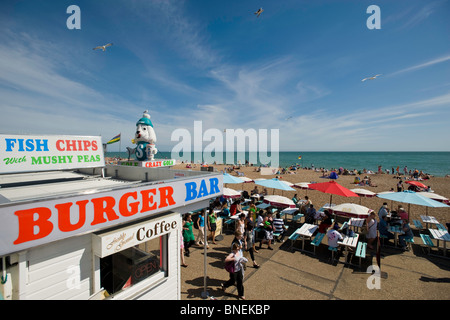 Fish & chips bar by the beach, Brighton, East Sussex, United Kingdom Stock Photo