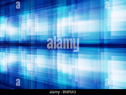 Blue white overlapping geometric patterns abstract background Stock Photo