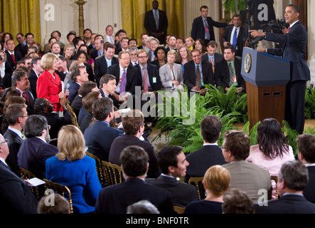 President Barack Obama taking questions during a Prime Time Press ...