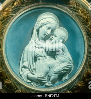 Madonna and Child,  by Luca Della Robbia,  1400-1482 Stock Photo