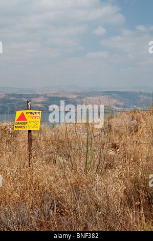 the Golan heights Israel,minefields Stock Photo