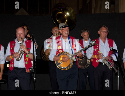 Lamarotte Dutch Jazz Band playing at Jazz Festival Upton upon Severn 2010 UK Stock Photo