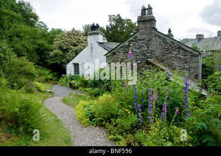 Dove Cottage garden - home to William Wordsworth, Town End, Nr Grasmere, The Lake District, Cumbria, UK Stock Photo