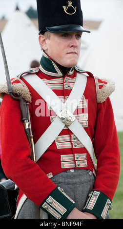 68th Durham Light Infantry foot soldier uniforms. Re-enactment Stock ...