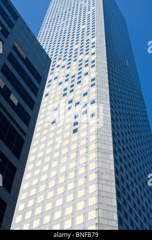 Texas, Houston. Hurricane damage to building in downtown Houston. Stock Photo