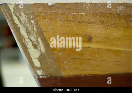Wooden workboat building in Cambridge, MD Stock Photo