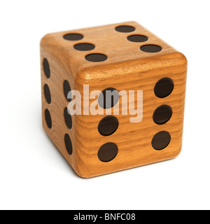 Wooden dice with the number six on all sides Stock Photo