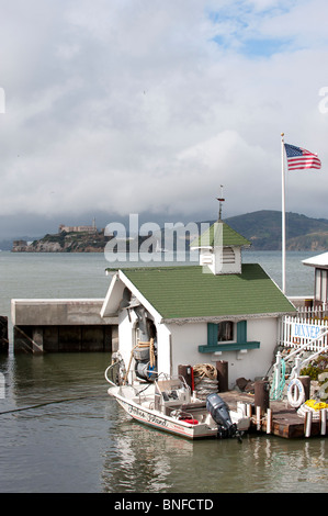 Forbes Island and Alcatraz San Francisco Bay California USA Stock Photo