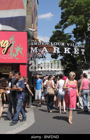 Entrance to Camden Lock Village Market London July 2010 Stock Photo