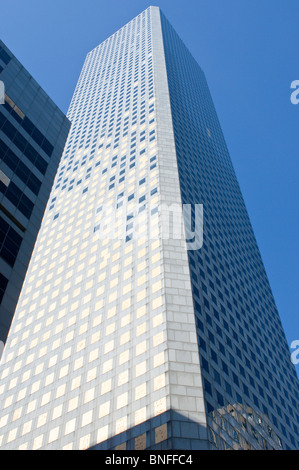 Texas, Houston. Hurricane damage to building in downtown Houston. Stock Photo