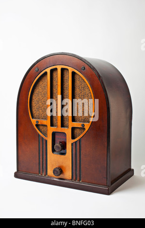 Old Philco radio on white background Stock Photo