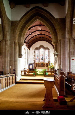 Interior of a typical English country church in Wiltshire, England, UK ...