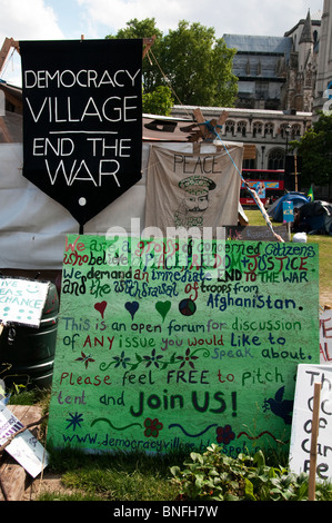 Democracy Village Parliament Square peace camp May1st - July 19th 2010 Stock Photo