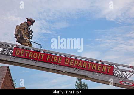 Detroit Firefighter Stock Photo