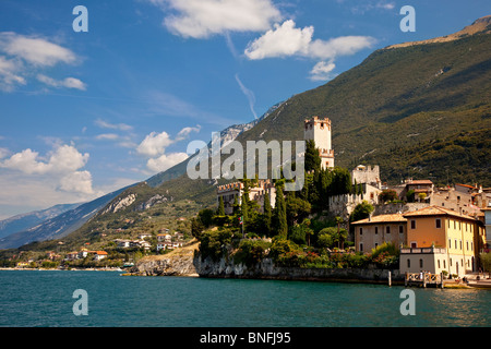 Castello Scaligero in Malcesine along the shores of Lake Garda in Lombardi Italy Stock Photo
