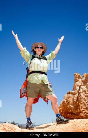 Hiker in Bruce Canyon Stock Photo